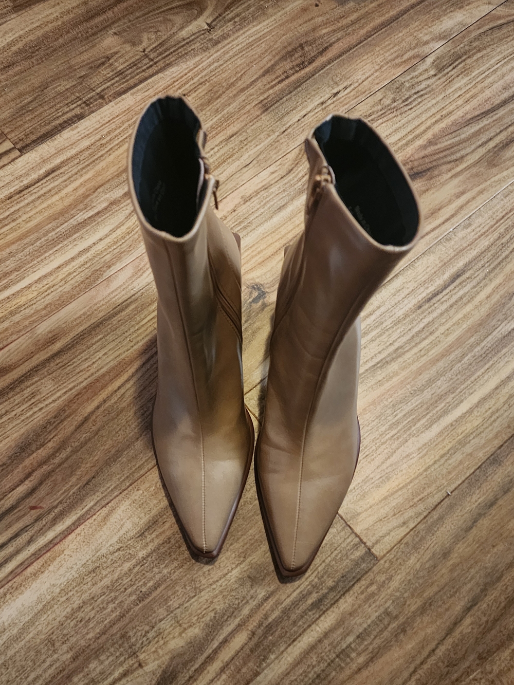 Jeffrey Campbell LA Siren Tan Pointed Toe Ankle Booties